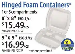 Restaurant Depot Hinged Foam Containers offer