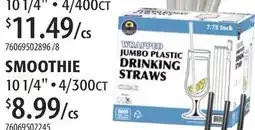 Restaurant Depot SMOOTHIE WRAPPED JUMBO PLASTIC DRINKING STRAWS offer