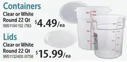 Restaurant Depot Containers, Lids offer