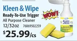 Restaurant Depot Kleen & Wipe Ready-To-Use Trigger All Purpose Cleaner offer