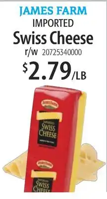 Restaurant Depot JAMES FARM IMPORTED Swiss Cheese offer