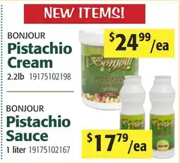 Restaurant Depot BONJOUR Pistachio Cream, BONJOUR Pistachio Sauce offer