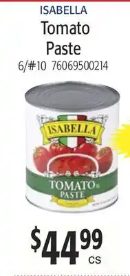 Restaurant Depot ISABELLA Tomato Paste offer