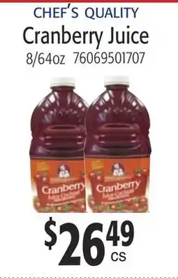 Restaurant Depot CHEF'S QUALITY Cranberry Juice offer