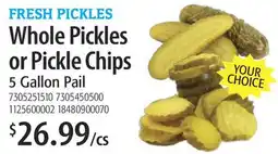 Restaurant Depot Whole Pickles or Pickle Chips offer