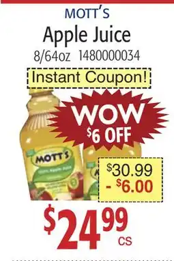 Restaurant Depot MOTT'S Apple Juice offer