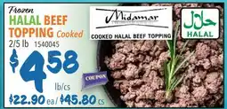 Restaurant Depot Frozen HALAL BEEF TOPPING offer
