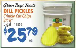 Restaurant Depot Green Boys Foods DILL PICKLES Crinkle Cut Chips offer