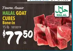 Restaurant Depot Frozen Aussie HALAL GOAT CUBES Bone-In offer