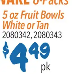 Restaurant Depot WARE 6-Packs 5 oz Fruit Bowls White or Tan offer