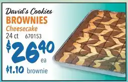Restaurant Depot David's Cookies BROWNIES Cheesecake offer