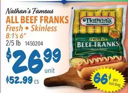 Restaurant Depot Nathan's Famous ALL BEEF FRANKS offer