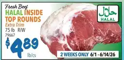 Restaurant Depot Fresh Beef HALAL INSIDE TOP ROUNDS offer