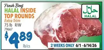 Restaurant Depot Fresh Beef HALAL INSIDE TOP ROUNDS offer