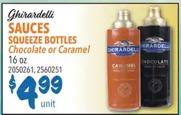 Restaurant Depot Ghirardelli SAUCES SQUEEZE BOTTLES offer