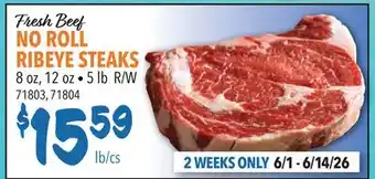 Restaurant Depot Fresh Beef NO ROLL RIBEYE STEAKS offer