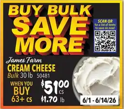 Restaurant Depot James Farm CREAM CHEESE offer