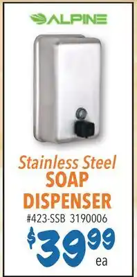 Restaurant Depot Stainless Steel SOAP DISPENSER offer