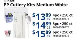 Restaurant Depot Sunset PP Cutlery Kits Medium White offer