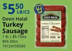 Restaurant Depot Deen Halal Turkey Sausage offer