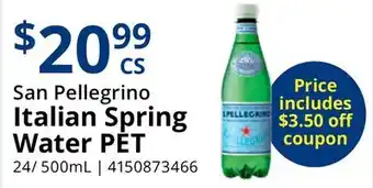 Restaurant Depot San Pellegrino Italian Spring Water PET offer