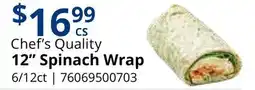 Restaurant Depot Chef's Quality 12 Spinach Wrap offer
