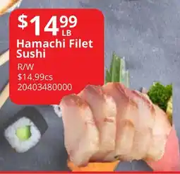 Restaurant Depot Hamachi Filet Sushi offer