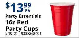 Restaurant Depot Party Essentials 16z Red Party Cups offer