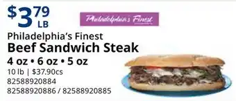 Restaurant Depot Philadelphia's Finest Beef Sandwich Steak offer