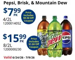 Restaurant Depot Pepsi, Brisk, & Mountain Dew offer