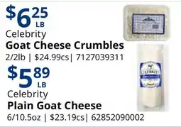 Restaurant Depot Celebrity Goat Cheese Crumbles 2/lb offer