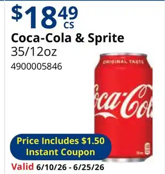 Restaurant Depot Coca-Cola & Sprite offer