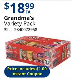 Restaurant Depot Grandma's Variety Pack offer