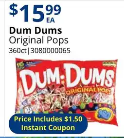 Restaurant Depot Dum Dums Original Pops offer