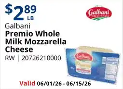Restaurant Depot Galbani Premio Whole Milk Mozzarella Cheese offer