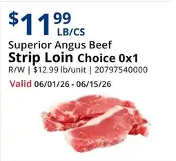 Restaurant Depot Superior Angus Beef Strip Loin Choice 0x1 offer