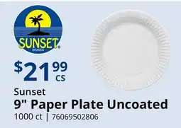 Restaurant Depot Sunset 9 Paper Plate Uncoated offer