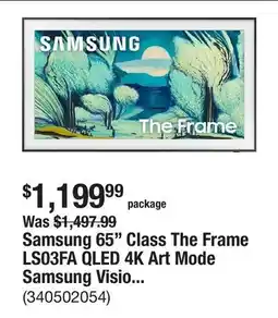 The Home Depot Samsung 65 Class The Frame LS03FA QLED 4K Art Mode Samsung Vision AI Smart TV (2025) offer