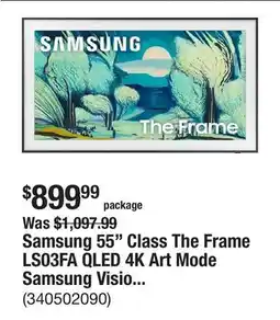 The Home Depot Samsung 55 Class The Frame LS03FA QLED 4K Art Mode Samsung Vision AI Smart TV (2025) offer