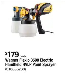 The Home Depot Wagner Flexio 3500 Electric Handheld HVLP Paint Sprayer offer