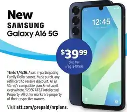 Family Dollar Samsung Galaxy A16 5G offer