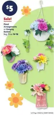 Family Dollar Floral Arrangements or Hanging Baskets offer