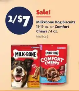 Family Dollar Milk-Bone Dog Biscuits or Comfort Chews offer