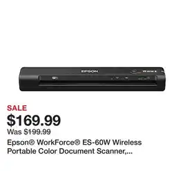 Office Depot Epson WorkForce ES-60W Wireless Portable Color Document Scanner, B11B253201 offer
