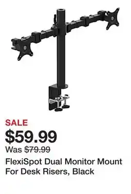 Office Depot FlexiSpot Dual Monitor Mount For Desk Risers, Black offer