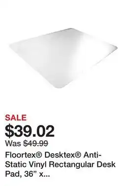 Office Depot Floortex Desktex Anti-Static Vinyl Rectangular Desk Pad, 36 x 20, Clear offer