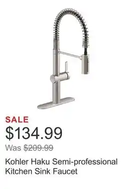 Costco Kohler Haku Semi-professional Kitchen Sink Faucet offer