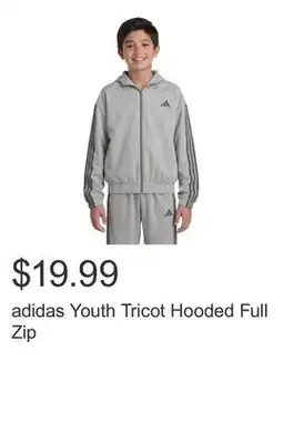 Costco adidas Youth Tricot Hooded Full Zip offer