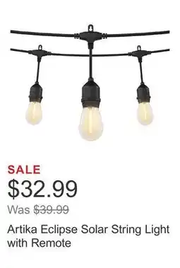 Costco Artika Eclipse Solar String Light with Remote offer