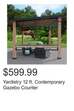 Costco Yardistry 12 ft. Contemporary Gazebo Counter offer